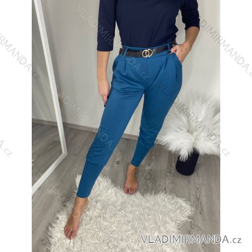 Nohavice elegantné s opaskom dámske (S/M/L ONE SIZE) TALIANSKA MÓDA IM425030