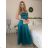 Šaty dlhé spoločenské na ramienka dámske (S/M ONE SIZE) TALIANSKA MÓDA IMPSH246456 biela S/M