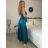 Šaty dlhé spoločenské na ramienka dámske (S/M ONE SIZE) TALIANSKA MÓDA IMPSH246456 biela S/M