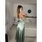 Šaty dlhé spoločenské na ramienka dámske (S/M ONE SIZE) TALIANSKA MÓDA IMPSH246456 biela S/M