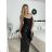 Šaty dlhé elegantné spoločenské flitrové na ramienka dámske (S/M/L ONE SIZE) TALIANSKA MÓDA IMPSH2583785 béžová S/M/L