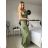 Šaty elegantné spoločenské dlhé na ramienka dámske LOVE (S/M ONE SIZE) TALIANSKA MÓDA IM324LOVE/DU -   svetlozelená -   S/M/L