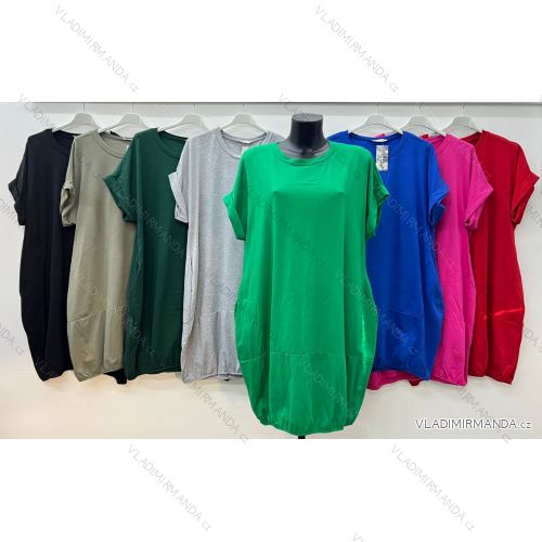 Šaty oversize letný krátky rukáv dámske nadrozmer (52/54/56 ONE SIZE) TALIANSKA MÓDA IM425071