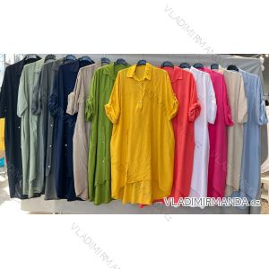 Šaty dlhé oversize košeľové 3/4 dlhý rukáv dámske nadrozmer (48/50/52 ONE SIZE) TALIANSKA MÓDA IM425087