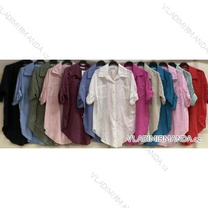 Košeľa predĺžená 3/4 dlhý rukáv dámska nadrozmer (48/50/52 ONE SIZE) TALIANSKA MÓDA IMC25098