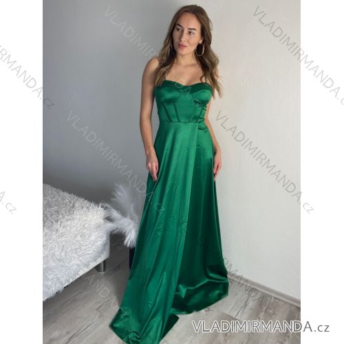 Šaty dlhé elegantné spoločenské na ramienka dámske (S/M ONE SIZE) TALIANSKA MÓDA IMPBB23B23505