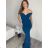 Šaty dlhé elegantný carmen bez rukávov dámske (S/M ONE SIZE) TALIANSKA MÓDA IMPBB232L8831/DUR -   tyrkysová -   S/M/L