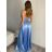 Šaty dlhé elegantné na ramienka dámske (S/M/L ONE SIZE) TALIANSKA MÓDA IMPBB24B23922/DUR béžová S/M/L