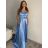 Šaty dlhé elegantné na ramienka dámske (S/M/L ONE SIZE) TALIANSKA MÓDA IMPBB24B23922/DUR béžová S/M/L