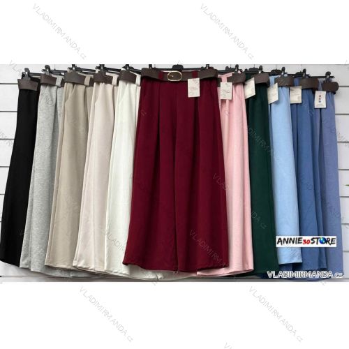 Nohavice letné elegantné oversize s opaskom dámske (S/M/L ONE SIZE) TALIANSKA MÓDA IMWAD25052