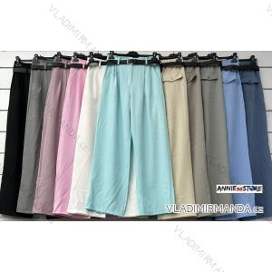 Nohavice letné elegantné oversize s opaskom dámske (S/M/L ONE SIZE) TALIANSKA MÓDA IMWAD25057