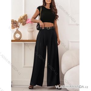 Nohavice elegantné s opaskom dámske nadrozmer (40/42/44 ONE SIZE) TALIANSKA MÓDA IMD25005
