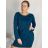 Šaty klasik dlhý rukáv dámske (S/M/L ONE SIZE) TALIANSKA MÓDA IMC24575/DR S/M/L modrá