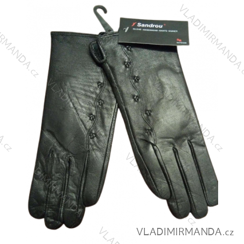 Rukavice kožené zimné prstové dámske (ONE SIZE) Sandru SAN20050/DR