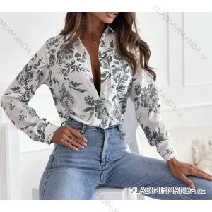 Košeľa dlhý rukáv dámska (S/M/L ONE SIZE) TALIANSKA MÓDA IMWB25075