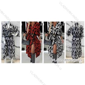Šaty dlhé košeľové dlhý rukáv dámske (S/M/L ONE SIZE) TALIANSKA MÓDA IMWB25076