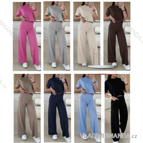 Súprava nohavice dlhé a tričko krátky rukáv dámska (S/M/L ONE SIZE) TALIANSKA MÓDA IMWB25082