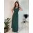 Šaty dlhé elegantné spoločenské bez rukávov dámske (S/M/L ONE SIZE) TALIANSKA MÓDA IM424861/DUR zelená smaragdová S/M/L