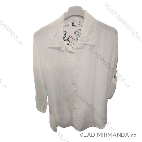 Košeľa klasik čipková dlhý rukáv dámska (S/M/L ONE SIZE) TALIANSKA MÓDA IMSM25112