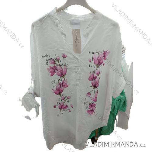 Košeľa klasik 3/4 dlhý rukáv dámska (S/M/L ONE SIZE) TALIANSKA MÓDA IMSM25115