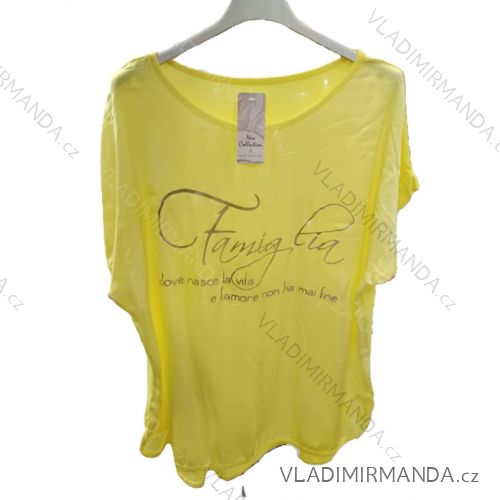 Tričko krátky rukáv dámske nadrozmer (42/44/46 ONE SIZE) TALIANSKA MÓDA IMSM25119