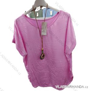 Tričko krátky rukáv dámske nadrozmer (42/44/46 ONE SIZE) TALIANSKA MÓDA IMSM25124