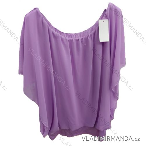 Blúzka šifónová krátky rukáv dámska (S/M/L ONE SIZE) TALIANSKA MÓDA IMSM25125
