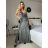 Šaty dlouhé společenské třpytivé na ramínka dámské (S/M ONE SIZE) ITALSKá MODA IM325NORA/DU -   vínová -   S / M