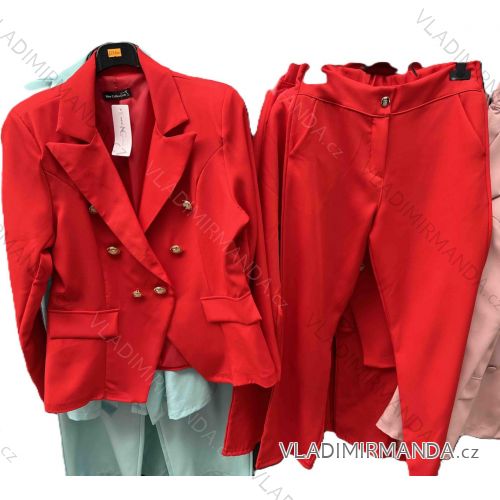 Súprava elegantné sako a nohavice dámska (S/M ONE SIZE) TALIANSKA MÓDA IMWB25194
