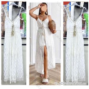 Šaty dlhé letné krajkové na ramienka dámske (S/M/L ONE SIZE) TALIANSKA MÓDA IMWB25220