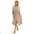 531-3 Midi košeľové šaty so zlatými gombíkmi a zaväzovaním - MOCHA MOUSSE