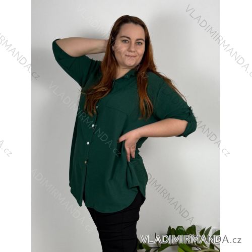 Košeľa 3/4 dlhý rukáv dámska nadrozmer (54/56/58 ONE SIZE) TALIANSKA MÓDA IM425026