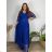 Šaty spoločenské elegantné 3/4 rukáv dámske (48/50/52 ONE SIZE) TALIANSKA MODA IMS25STELLA/DUR  modrá petrolejová