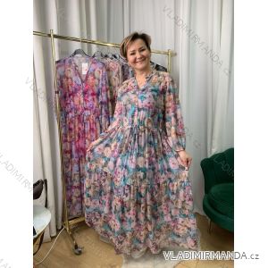 Šaty dlhé dlhý rukáv dámske nadrozmer (42/44/46 ONE SIZE) TALIANSKA MÓDA IMWEC25015