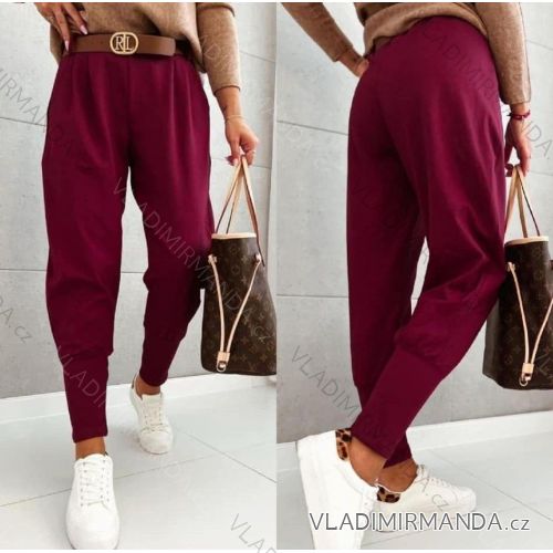 Tepláky elegantné s opaskom dámske nadrozmer (S/M/L ONE SIZE) TALIANSKA MÓDA IMD25512