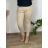 Nohavice elegantné s opaskom dámske nadrozmer (M/L/XL ONE SIZE) TALIANSKA MÓDA IMD25011/DUR béžová L / XL