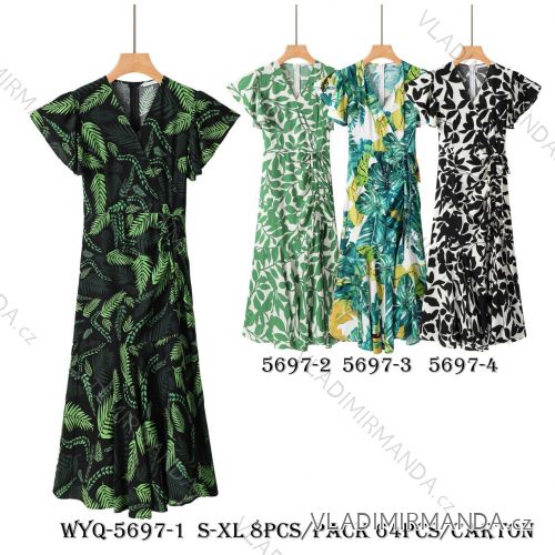 Šaty dlhé letné krátky rukáv dámske (S-XL) GLO-STORY GLO25WYQ-5697