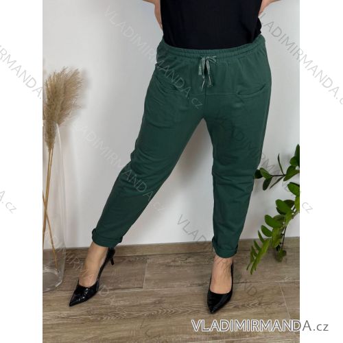 Tepláky bavlnené dámske nadrozmer (46/48/50 ONE SIZE) TALIANSKA MÓDA IM424640úDUR