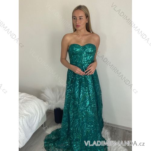 Šaty spoločenské flitrové na ramienka dámske (SL) FRANCÚZSKA MÓDA FMPEL23HM2350-1