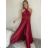 Šaty dlhé variabilné viazanie spoločenské saténové dámske (S/M/L ONE SIZE) TALIANSKA MÓDA IMPLP2437080095/DUR -   ružová staroružová -   S/M/L