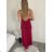 Šaty dlhé spoločenské na ramienka dámske (S/M/L ONE SIZE) TALIANSKA MÓDA IMPLP2365360011A vínová S/M/L