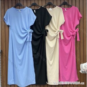 Šaty dlhé krátky rukáv dámske nadrozmer (42/44/46 ONE SIZE) TALIANSKA MÓDA IMWH25299