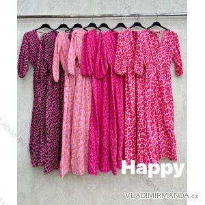 Šaty dlhé 3/4 dlhý rukáv mušelín dámske (S/M/L ONE SIZE) TALIANSKA MÓDA IMWHP25323