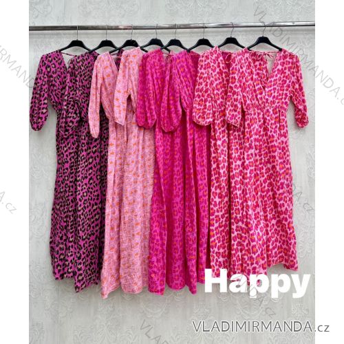 Šaty dlhé 3/4 dlhý rukáv mušelín dámske (S/M/L ONE SIZE) TALIANSKA MÓDA IMWHP25323