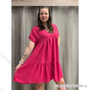 Šaty krátky rukáv dámske nadrozmer (42/44/46 ONE SIZE) TALIANSKA MóDA IM424386
