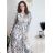 Šaty letné elegantný dlhý rukáv dámske (S/M ONE SIZE) TALIANSKA MÓDA IMD23114/DUR svetlo modrá S/M/L