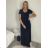 Šaty dlhé letné krátky rukáv dámske (S/M/L ONE SIZE) TALIANSKA MÓDA IM425MARIA-M