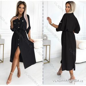 Šaty košeľové 3/4 dlhý rukáv dámske (XS/S/M ONE SIZE) TALIANSKA MÓDA IMD25030