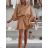 Šaty krátke elegantné letné s opaskom 3/4 dlhý rukáv dámske (XS/S/M ONE SIZE) TALIANSKA MÓDA IMD25040