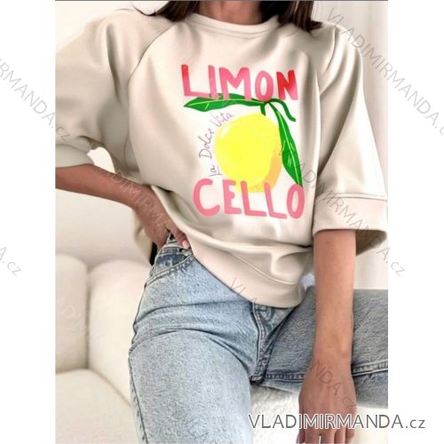 Tričko teplé 3/4 dlhý rukáv dámske nadrozmer (38/40/42 ONE SIZE) TALIANSKA MÓDA IMD25063